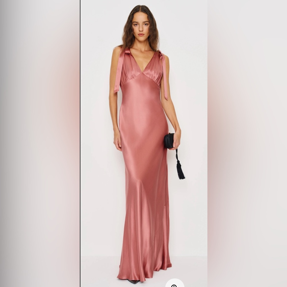 Reformation Pernille Silk Dress - Dried Rose